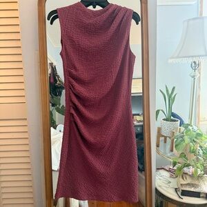 H&M Textured Mauve Midi Dress
